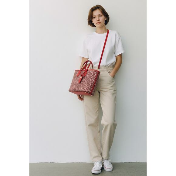 Tory Burch Gemini Link Canvas Small Tote Shoulder Bag - Picture 12 of 12